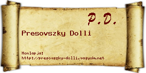 Presovszky Dolli névjegykártya